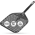 TKC Perforated Pizza Peel - 12" Metal Pizza Turner compatible with Ooni Ovens, Indoor & Outdoor Use, Durable and Heat-Resistant Handle, Lightweight Pizza Spatula (Black)