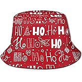 Merry Christmas Bucket Hat Fisher Hat for Travel Beach Sun Hat Outdoor Cap Unisex Men Women