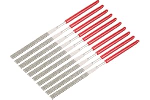 uxcell 10Pcs 2mm x 100mm Flat Diamond Needle File 150 Grit