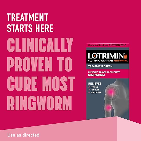 LOTRIMIN AF RINGWORM CREAM CLOTRIMAZOLE 1% – CLINICALLY PROVEN EFFECTIVE ANTIFUNGAL CREAM TREATMENT OF MOST RINGWORM, FOR ADULTS AND KIDS OVER 2 YEARS, .42 OUNCE (12 GRAMS)