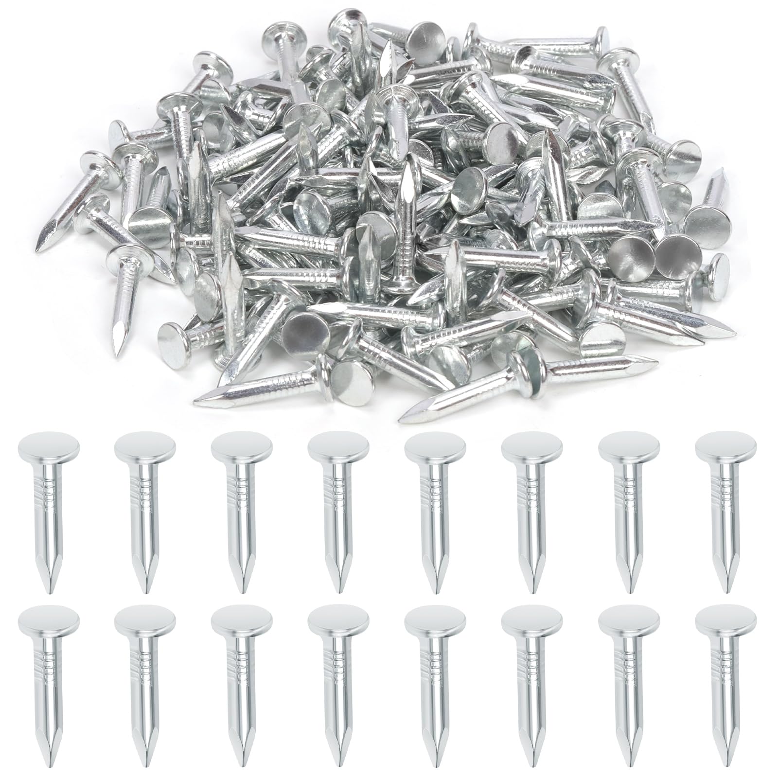 Swpeet 300Pcs 1 Inch High Quality Galvanized Roofing Felt Nails, Roofing Felt Nails Suit for Fasten Roofing Felt, Asphalt Shingles and Insulation Board