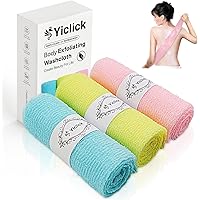 Yiclick Exfoliating Washcloth Towel, Exfoliating Body Scrubber, Back Scrubber Washer for Shower Bath, African Net Sponge Loof