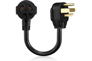 BOEEMI 4 Prong New Electric Dryer Plug Male to 3-Prong Old Dryer Receptacle Female Connector Adapter, NEMA 14-30P to 10-30R 4-Prong Dryer Outlet Adapter, 30A 125/250V 1.5FT, UL Compliant