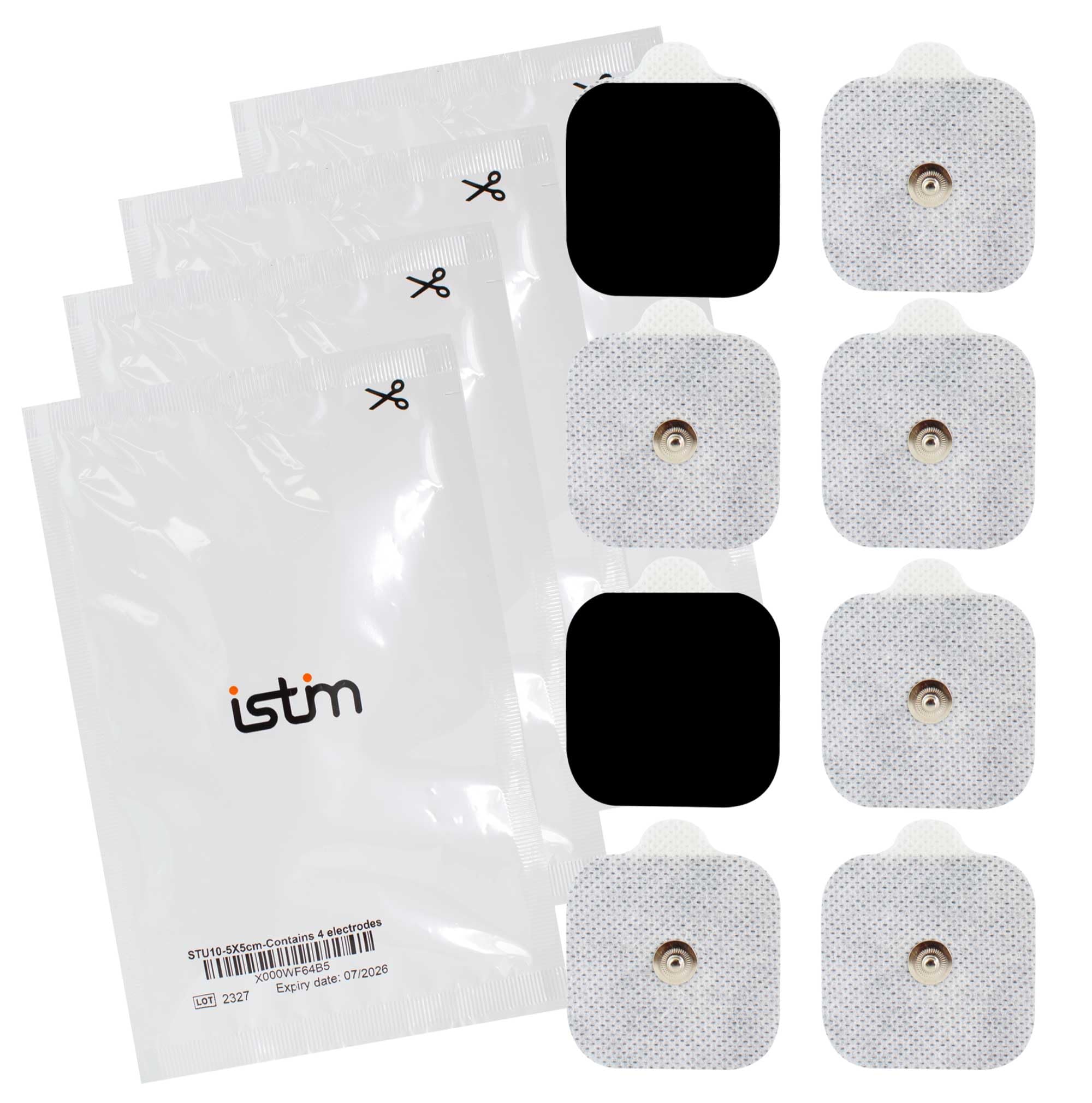 Med-Fit Self-Adhesive Pads - Universal Studded Pads to Fit Virtually All TENS Machines - Target Small or Large Painful Areas - 16 Pack. Stud Size 3.5mm