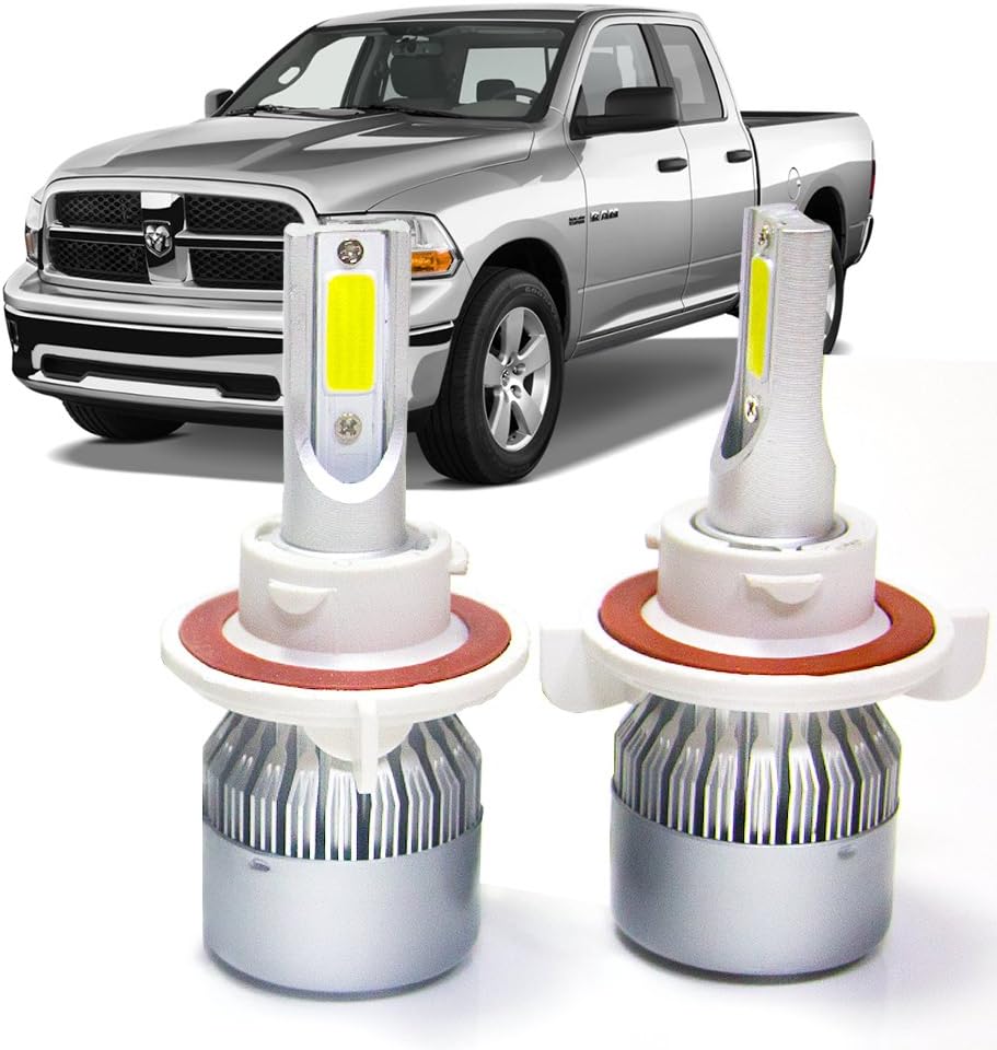H13 9008 LED Headlight Bulb for Dodge Ram 1500 2500 3500 2006-2012 High Low Beam