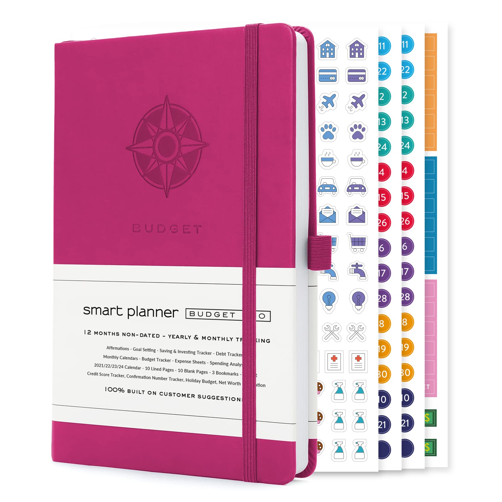 Smart Planner Budget Book – Undated Finance Planner – 8.6 x 5.7 inches (A5) – Monthly Calendars, Budget Tracker, Expense Sheets, Account Saving and Investing Trackers, Budget Book – Bill Organizer