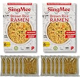 Gluten Free Ramen Noodles &ndash; SingMee Brown Rice Ramen, Rice Noodle Ramen, No Sodium, Gluten Free Noodles, Lower GI, Clean Ramen Noodles, Vegan Meals, Pasta &ndash; 2 Box Bundle (12 Servings)