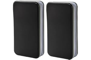 Frcctre 2 Pack 96 Capacity CD Case, Portable Wallet CD Storage Binder DVD Storage Cases Holder, Hard Shell CD DVD Blu-ray Media Disc Storage Case Holder Organizer for Car Home Office Travel, Black