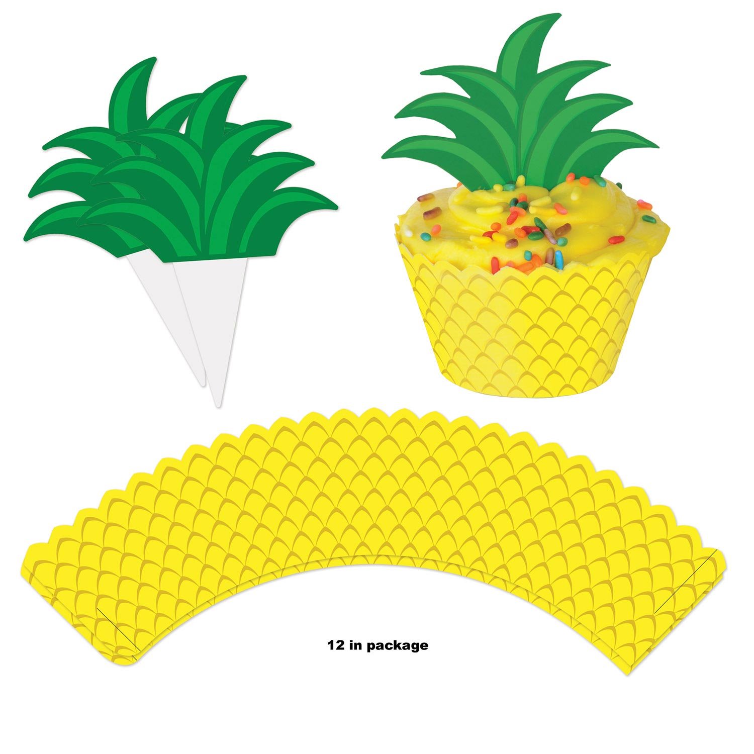 Amazon.com: Beistle Pineapple Cupcake Wrappers: Toys &amp; Games