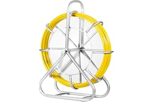 Happybuy Fish Tape Cabling Rods 6MM x 130M, Duct Rodder Fish Tape Continuous Fiberglass, Electrical Cable Threader Running Pu