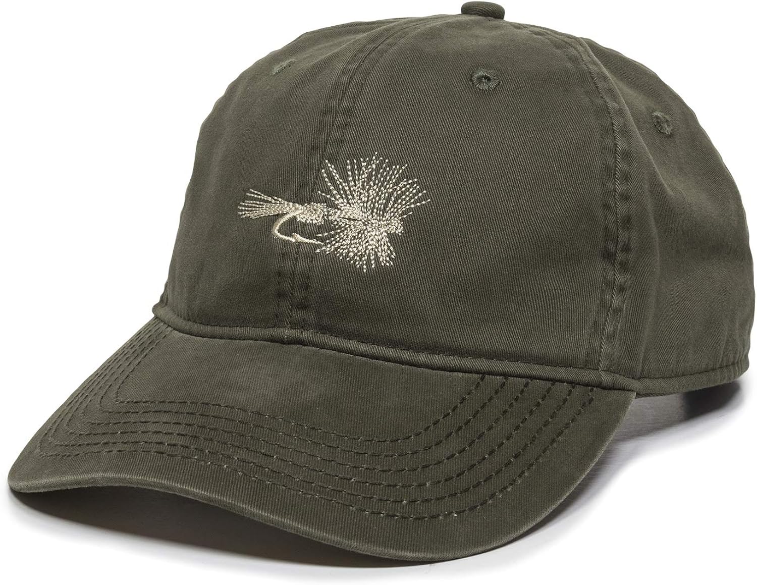 Dry Fly Fish Lure Dad Hat Verstellbare PoloStil Baseball Cap für Damen und Herren Grün