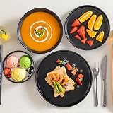 vancasso Playa Black 24pc Dinner Set for 6 Matte Glaze Stoneware view 7