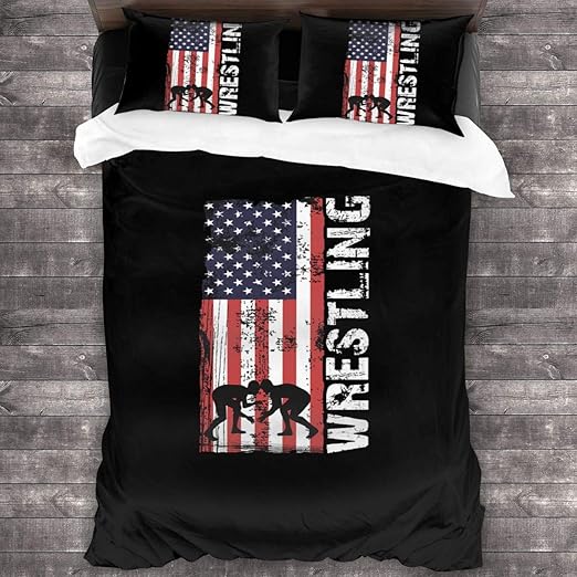Amazon Com Zhangbaosheng Wrestling American Flag 3 Piece Bedding