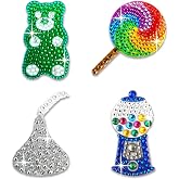 StickerBeans® Rhinestone Stickers - Sweets Sticker Pack, 2” x 2” Each, Unique Sparkly Cut-to-Shape for Collecting, Trading, Decorating Laptops, Phone Cases, Scrapbooks