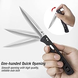 FLISSA Folding Pocket Knife, 4-inch EDC Knife with