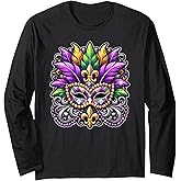 Mardi Gras Masquerade Festival Celebration Vibes Long Sleeve T-Shirt