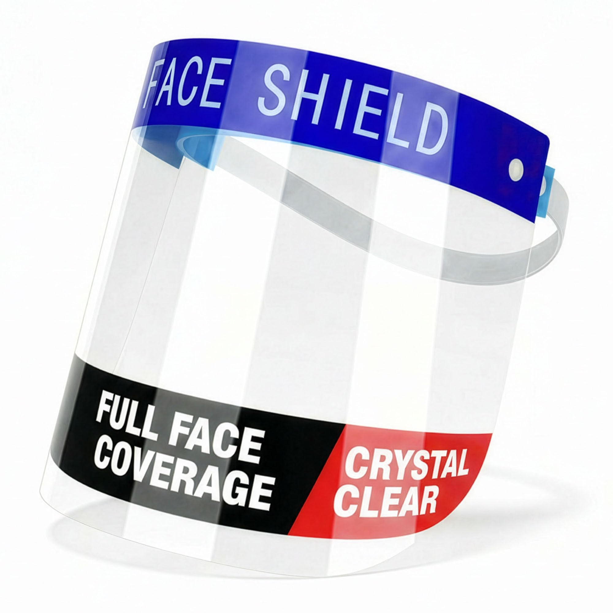 SHATCHI Safety Full Protection Cap Wide Visor Resistant Spitting Anti-Fog Lens Lightweight Adjustable Transparent Face Shield, Clear