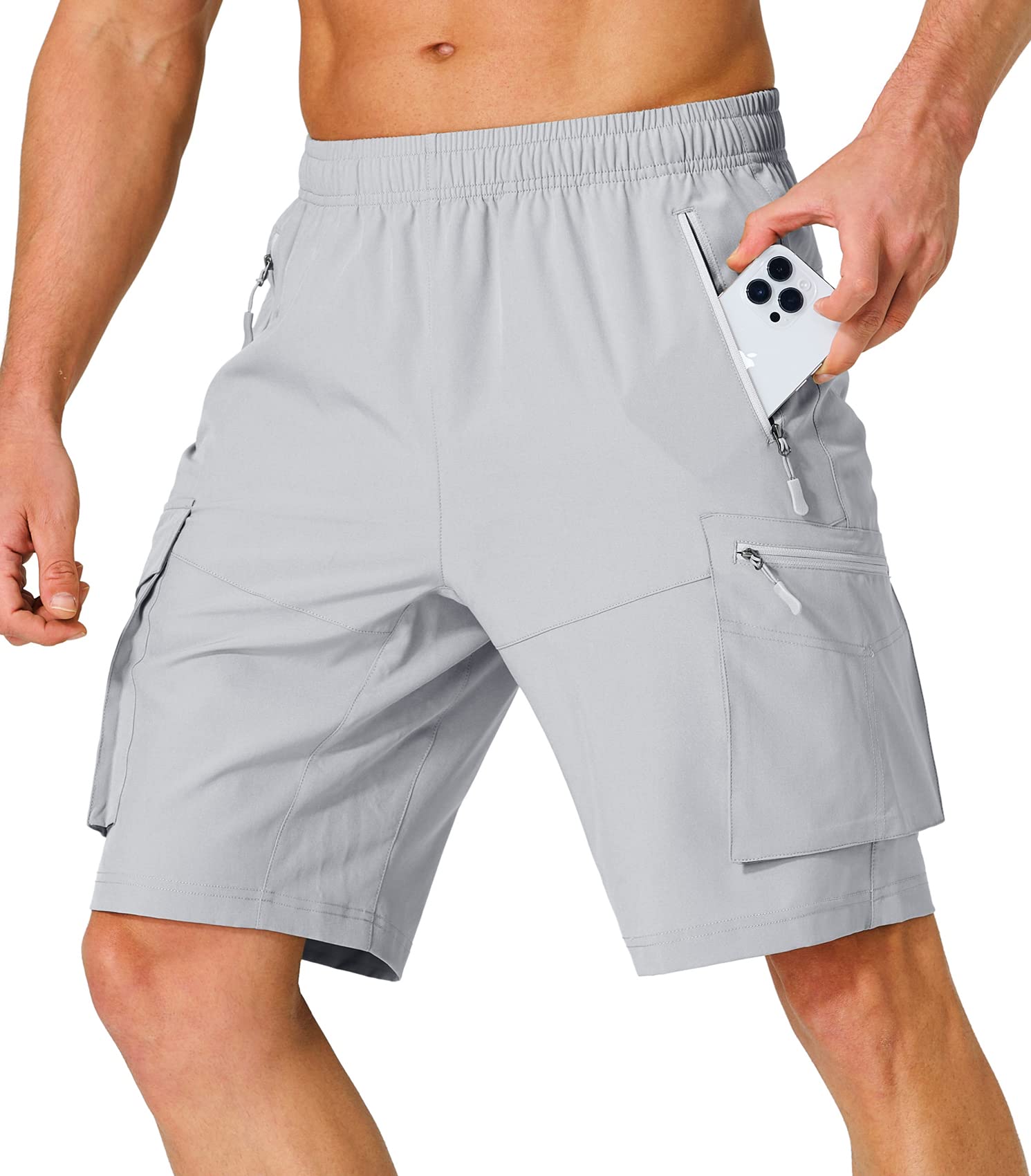 Mens Quick Dry Shorts Cargo With Zipper Pockets Lightweight Tactical Shorts For Men Water Resistant For Summer Hiking Fishing Golf Outdoor Travel Camping Casual And Designed For Comfort And Durability