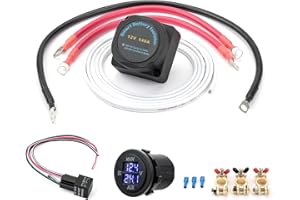 KEMIMOTO Dual Battery Isolator Kit - 12V 140Amp UTV ATV SXS Smart VSR Relay Automatic Switch for Dual Battery Setup Accessories Compatible with Polaris, Can Am, Cfmoto, Talon Pioneer, Kawasaki