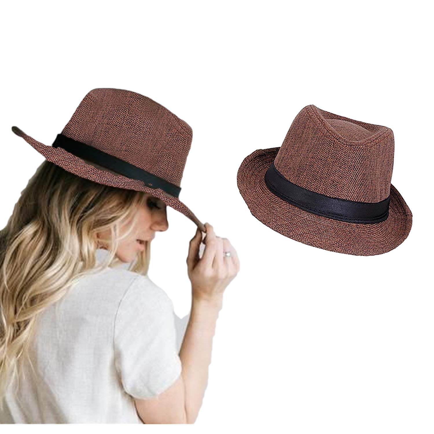 dark brown fedora hat