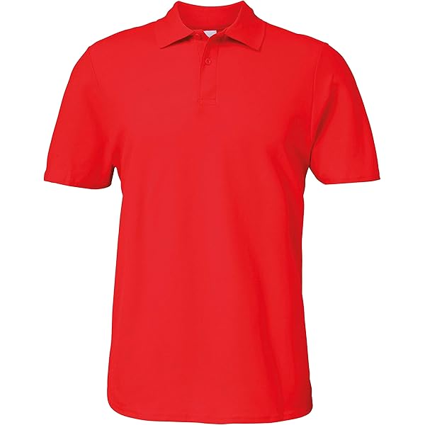 Gildan 64800 Softstyle Adult Double Pique Polo Shirt - Red - S at