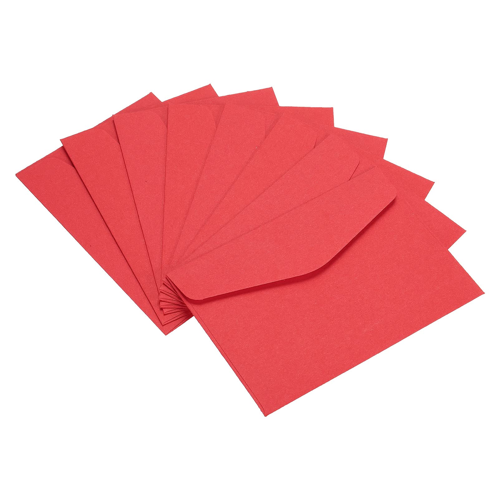 PATIKIL Mini Envelopes, 100 Pack Paper Blank Small Items Storage Business Card Holder for Greeting Note Party, Red