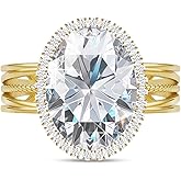 Linawe Birthstone Chunky Adjustable Rings for Women, Gold/Silver/Rose Gold Statement Rings, Imitation Diamond Fake Gemstone Crystal Cocktail Ring, Cubic Zirconia Costume Jewelry