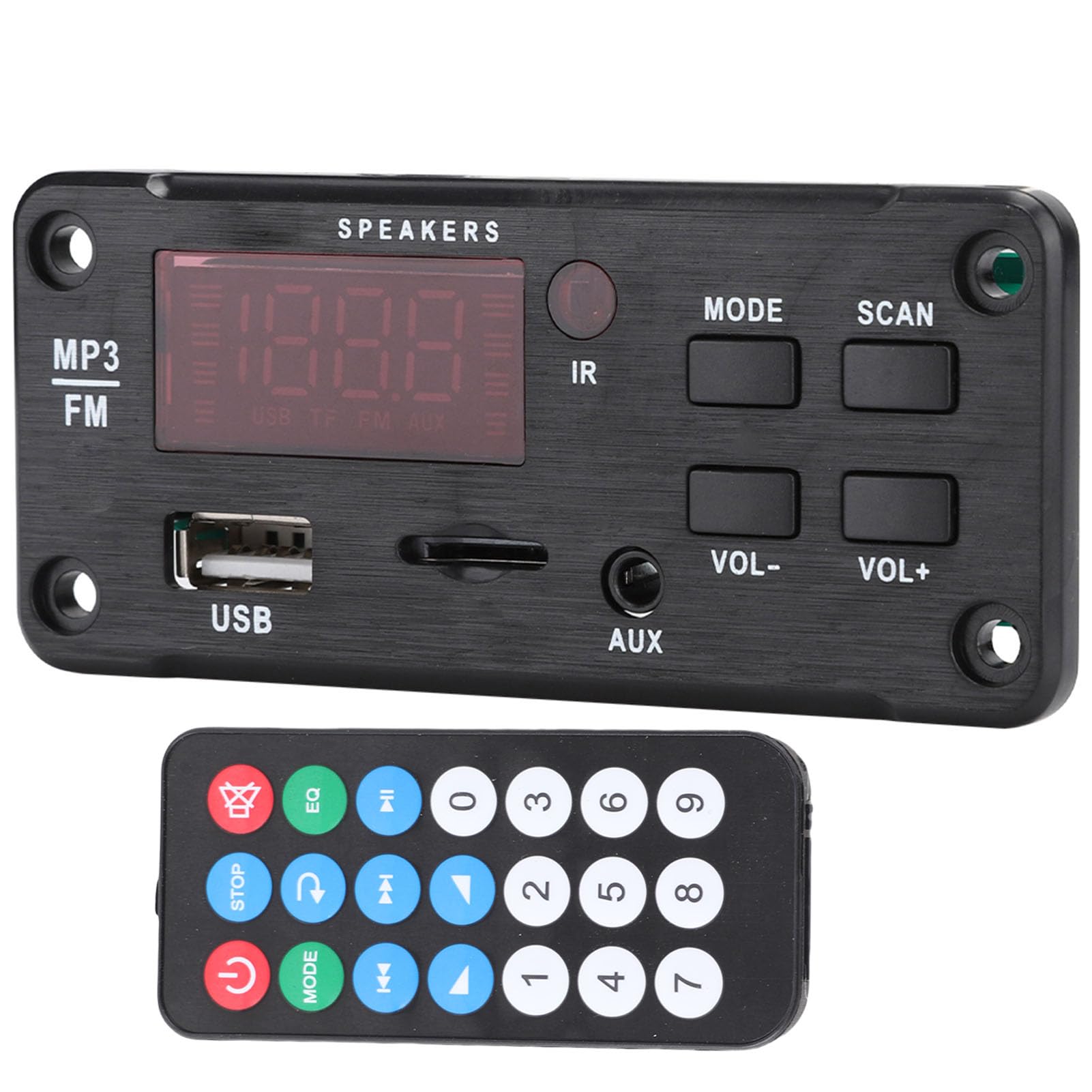 Bluetooth MP3 Decoding Board, MP3 WMA Decoder Board Audio Wireless Bluetooth Module with LED, Color Screen Display Decoding Module