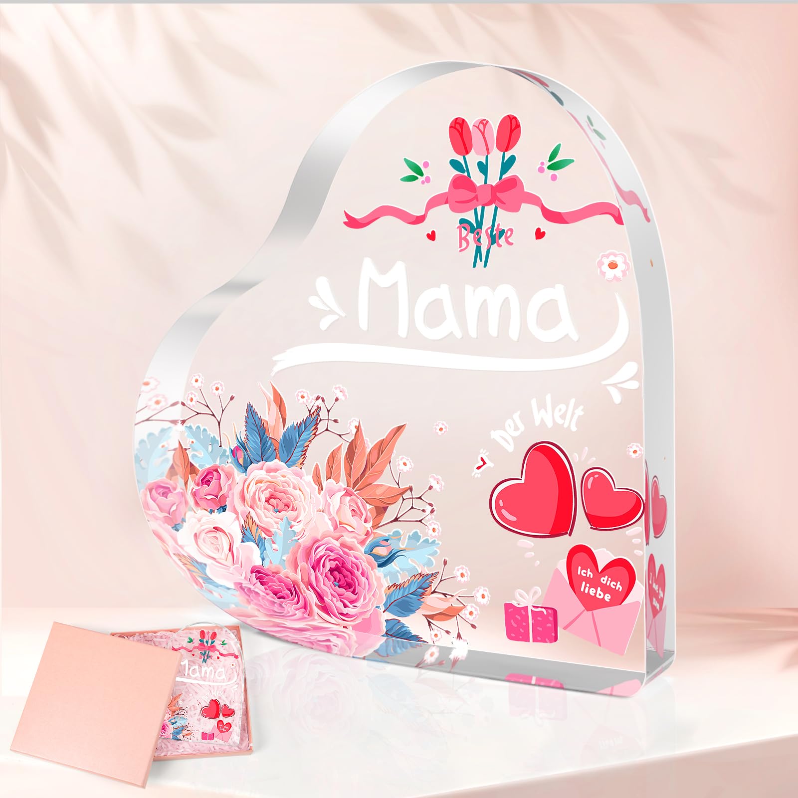 COCHIE Gifts for Mum Acrylic Keepsake Gift Best Mum in the World, for Mother, Beautiful Decoration Gift Ideas for Mum