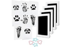MENGNI 4-Pack Baby Inkless Hand and Footprint Kit Paw Nose Print Kit for Dogs Cats Pets Clean Touch Ink Pad for Baby Pets Newborn Keepsake Mess-Free Ink Pad