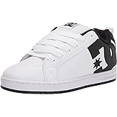 DC Mens Court Graffik Skate Shoe, White/Black/Black,11