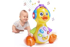Wanonoo Crawling Duck Musical Baby Toys 0-6 6-12 Months Infant Tummy Time Toys with Light Up Music Walking Dancing Newborn Developmental Baby Gift 3 4 5 6 7 8 9 10 11 12 18 Month 1 2 Year Old Girl Boy