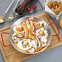 MANO Paella Pan 12 Inch Nonstick Stainless Steel Skillet for 2 Serving Outdoor Grill Pan Cooking Pan with Handle for…