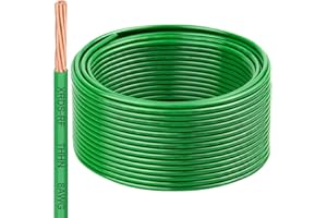 XRDS -RF 8 AWG THHN Stranded Bare Copper Wire 100FT Green Grounding Wire, Electrical Wire, 600V Rated Building Wire, Ideal for Panel Wiring, Grounding, Lighting Circuits, Control Systems