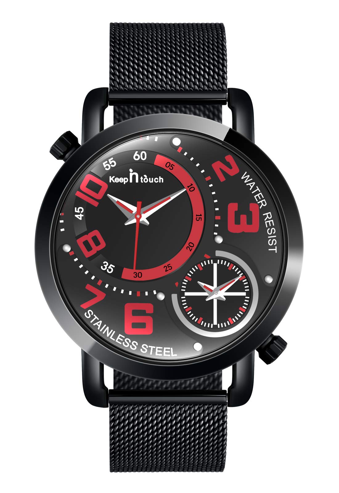 MicLee Men's Wrist Watches, Quartz Watch, Couple Watch, Business Watch, Student Casual Watch, Alloy Watch with Dual Movement, Mineral Glass dial Window, Stainless Steel mesh Band