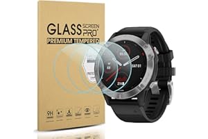Suoman 3 Pack for Garmin Fenix 6/6 Pro/6 Sapphire/6 Pro Solar Screen Protector, 9H Hardness Ultra-Thin Tempered Glass Screen Protective Film [Anti-Scratch] ﻿