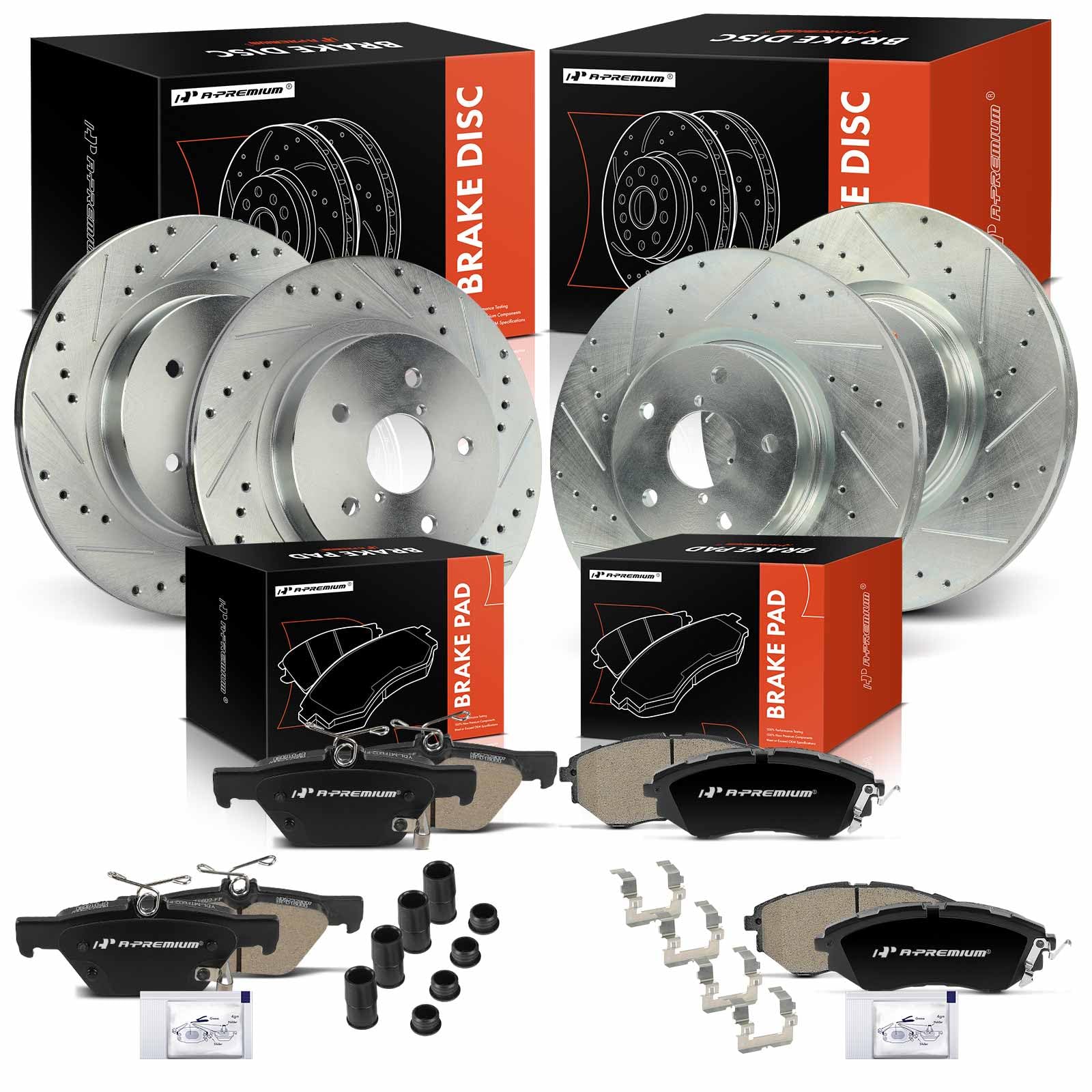 thumbnail image 2 of Drilled & Slotted Brake Rotors For Subaru Outback, Forester, Legacy, Impreza 2.5L 2 of 12
