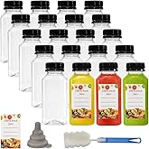 Cedilis 25 Pack 8 oz/250ml Plastic Juice Bottles, Clear Juice Drink Containers with Lids, Bulk Beverage Reusable Bottles for 