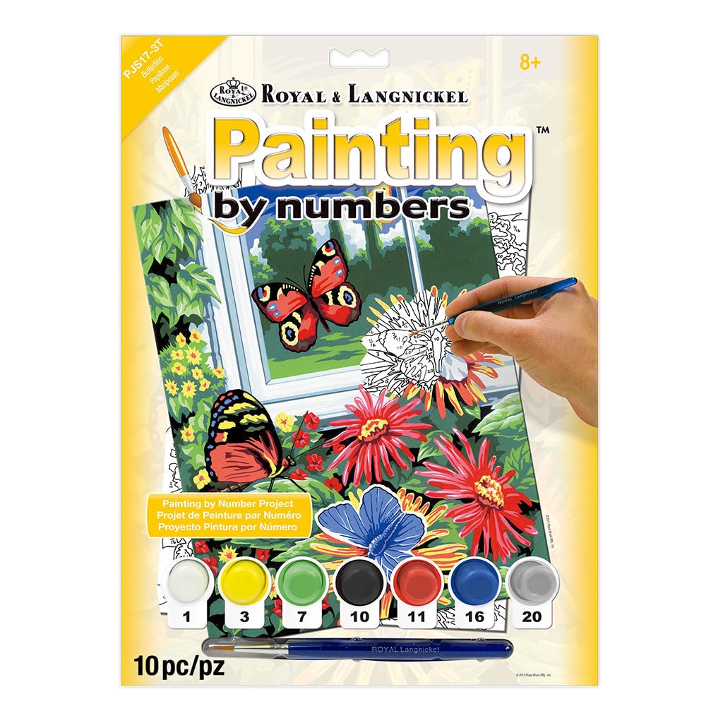 Royal & Langnickel Painting by Numbers A4 Size Butterflies Designed Painting Set