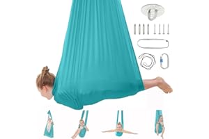 SKYPHAROS Sensory Swing - 360° Swivel Indoor Swing for Kids with Autism, ADHD, and Sensory Processing Disorders, Calming Snuggle Sensory Swing for Kids Indoor, Adjustable Kids Cuddle Swing with Sensory Needs