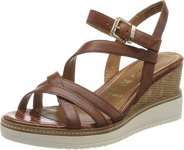 Amazon.com | Tamaris Women's Ankle Strap Sandals | Platforms & Wedges