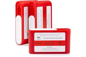 SIJIDOU 3 Pack Portable Sharps Container for Travel and Home Use,Pocket Travel Sharps Disposal Container,Specially Designed for Diabetic Needles and Test Strips Compact Size for Travel and Daily Personal Use