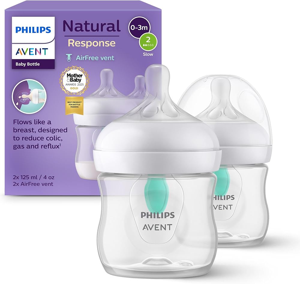 Philips Avent Natural Response Baby Bottle 125ml 2 Pack AirFree Vent SCY670/02
