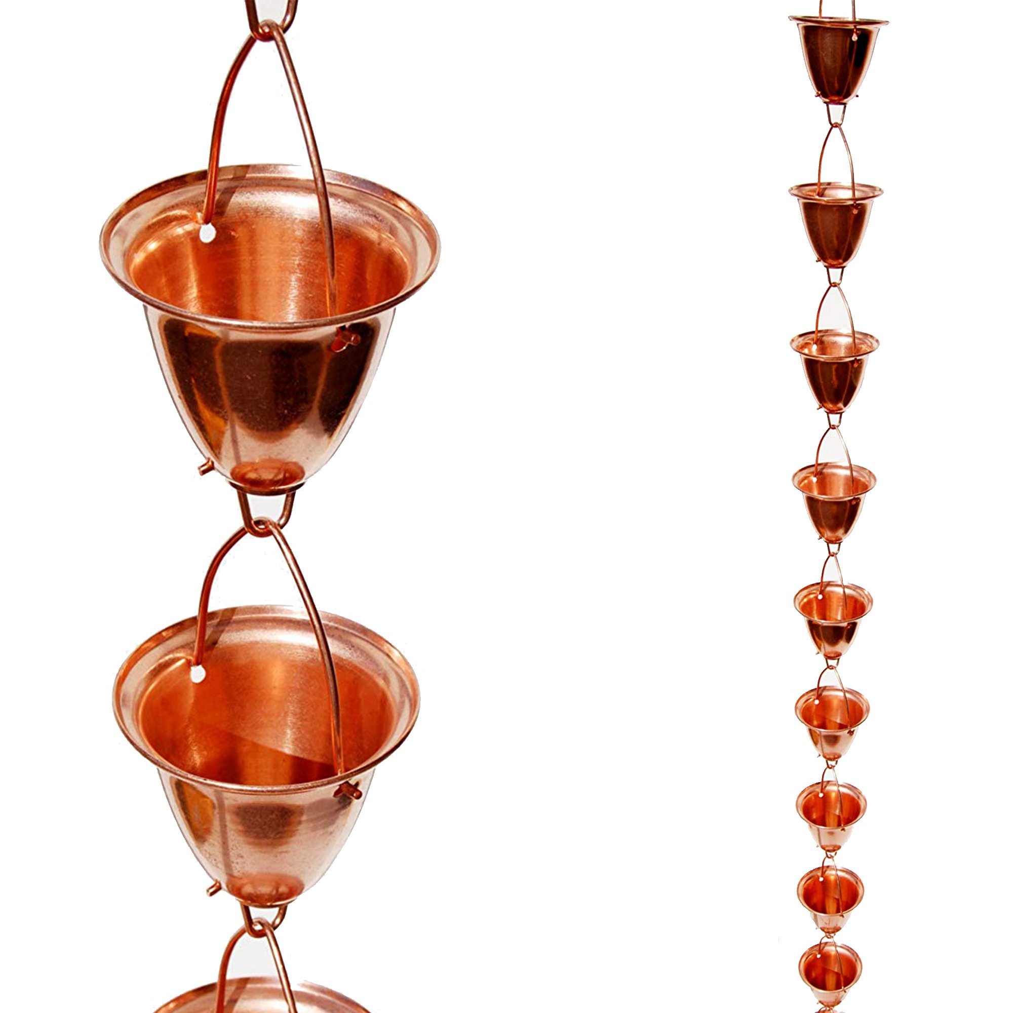 Buy Stanwood Rain Chain Large Cup/Bell Copper Rain Chain, 8Feet Online