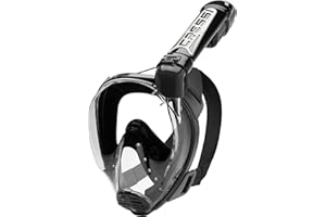 Cressi Adult Snorkeling Full Face Mask - Wide Clear View, Anti-Fog System - Easy Breathing: Safety First - New 2019 - Duke Dry: Designed in Italy: Quality Since 1946