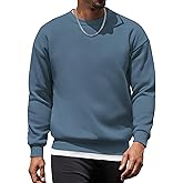 COOFANDY Mens Fleece Pullover Crewneck Sweatshirts Soft Casual Long Sleeves Sweatshirt Crew Neck Pullover Sweater