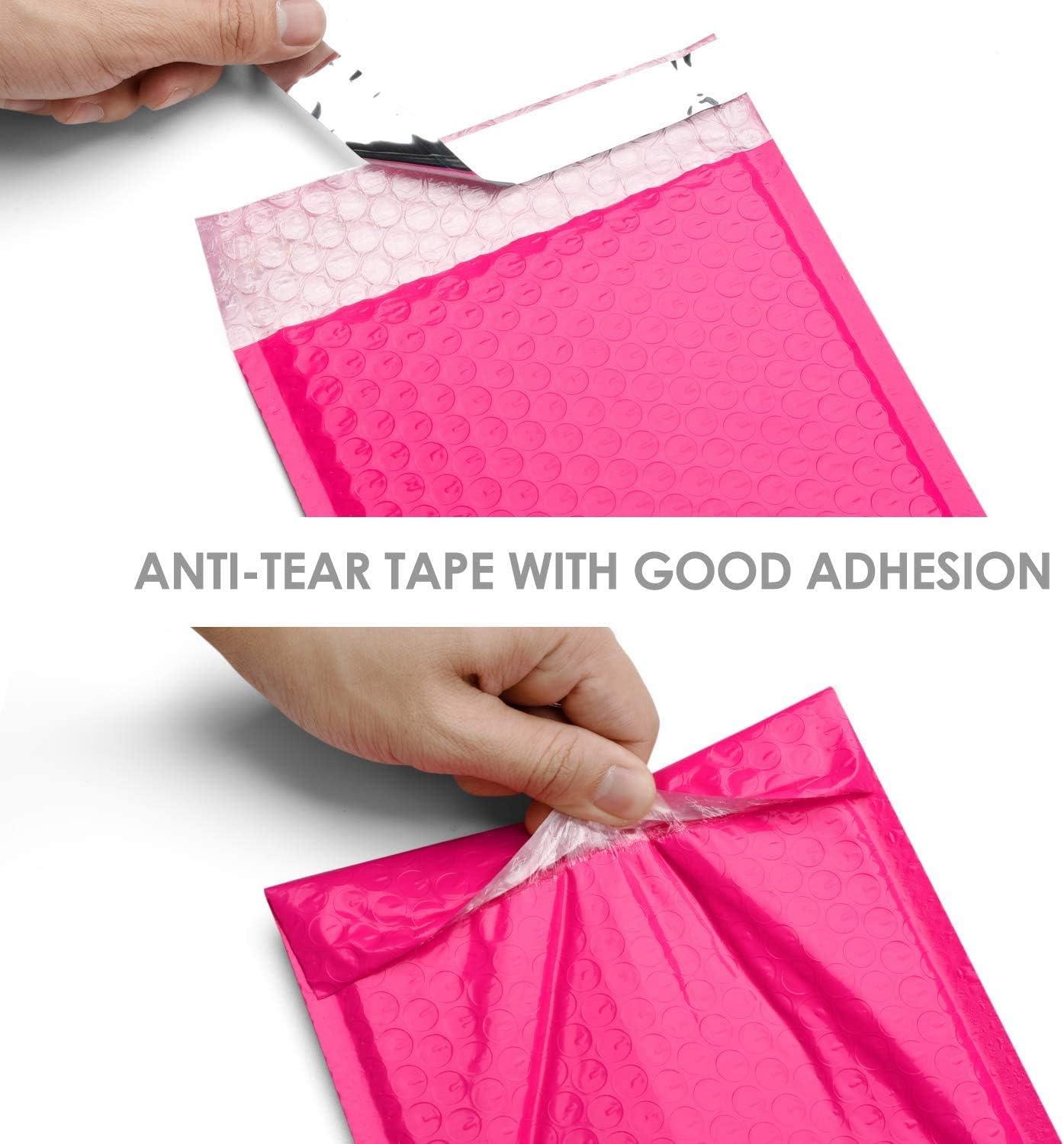 Switory Padded Envelopes A5 50pcs 6x10 in(15.3cmx22.9cm) Polythene Pink Bubble Mailers Small Bubble Envelopes Lined Poly Mailer Self-Seal for Packaging - Image 4