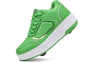 Happy Roller Roller Skate Shoes for Kids Girls & Boys, Shoes with Wheels for Ages 6-12, 2-in-1 Easy Roller Retractable Wheelies Moon Shoes for Little Kids/Big Kids