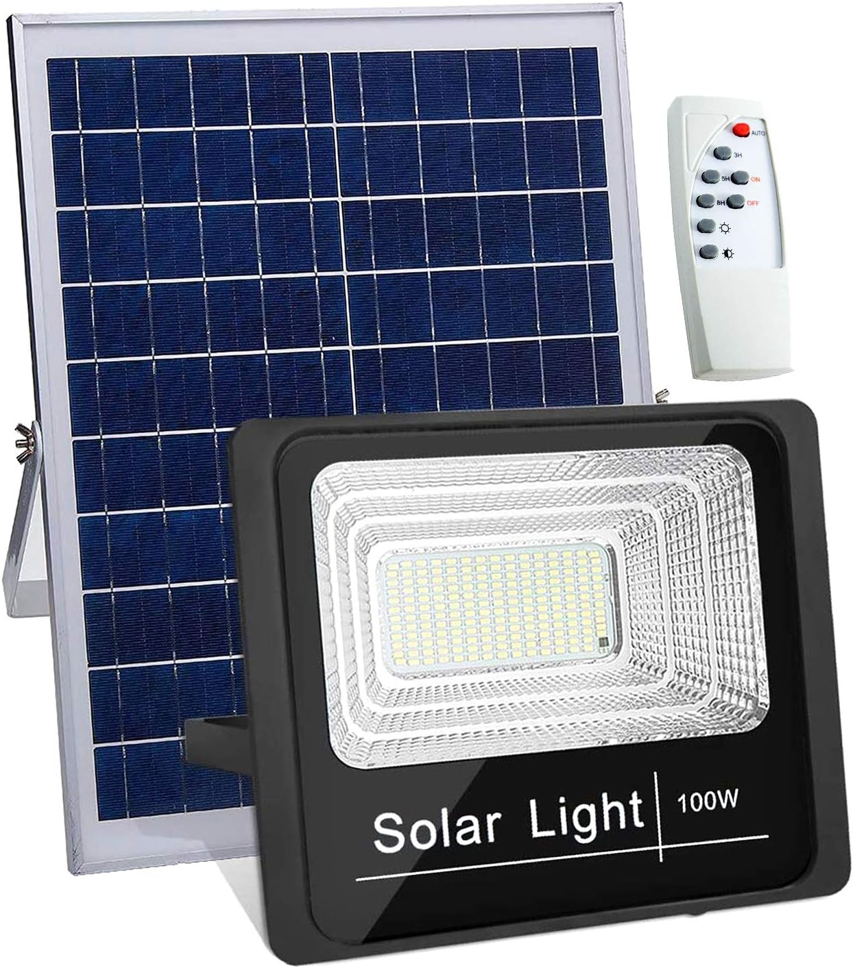 Luz Solar Exterior Mando a Distancia 100W, Foco Solar LED Luz ...