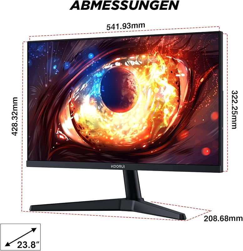 Gaming Monitor 24 Zoll, 170Hz Bildschirm FHD Adaptive Sync HDMI 1.4